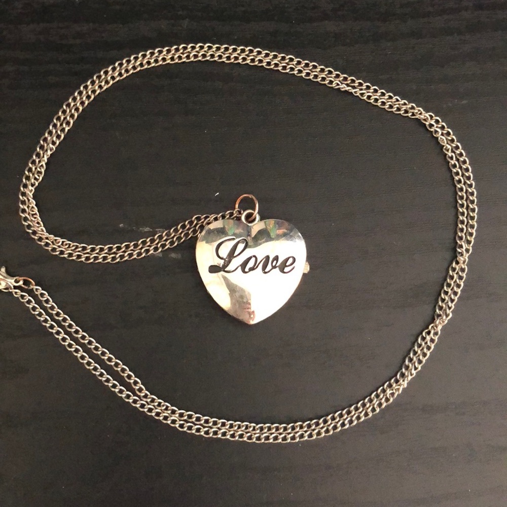 Watch heart necklace